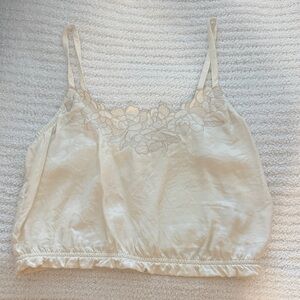 Aerie Cream Floral Lace Cami